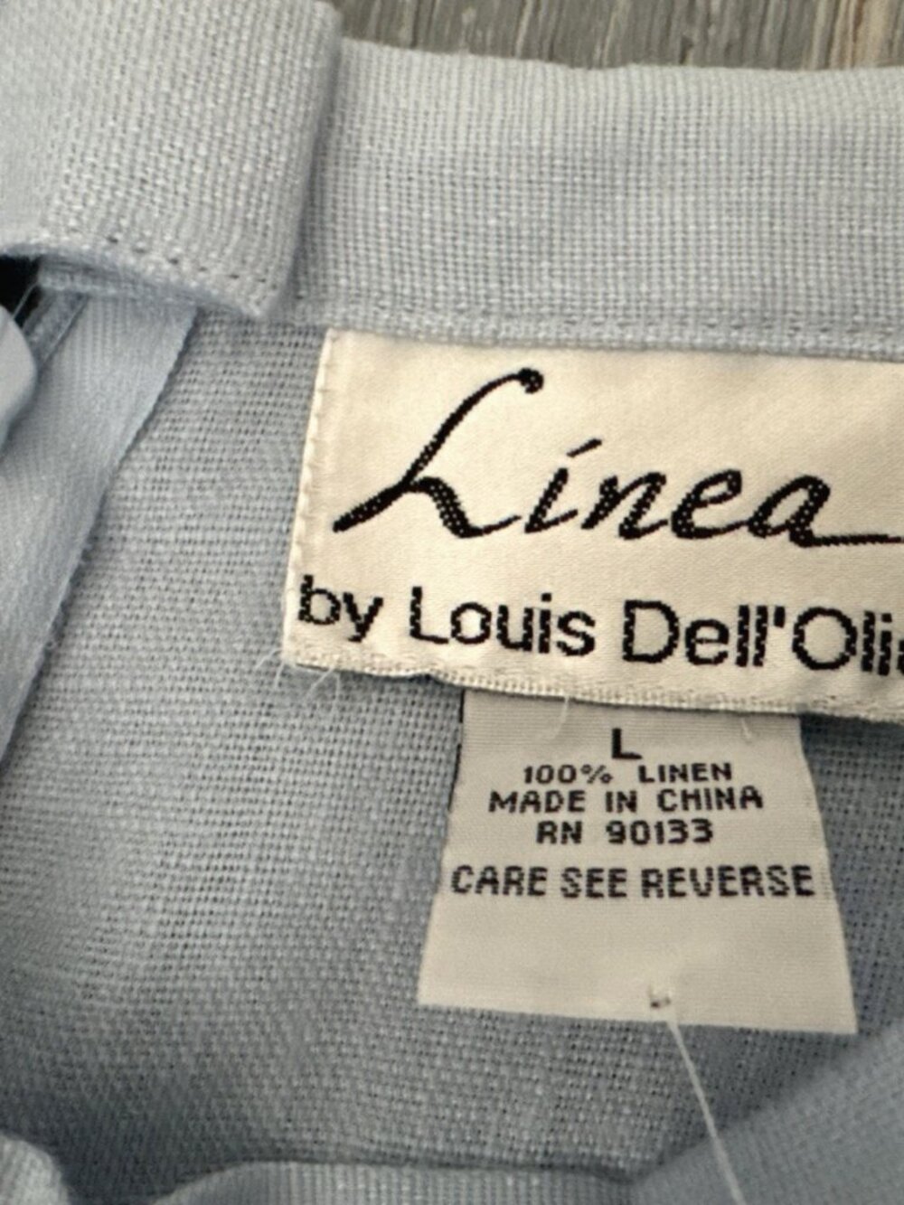 Linea Louis Dell’Olio Blue Linen Pants Wide Leg Womens Large Relaxed Career NEW - Picture 2 of 11